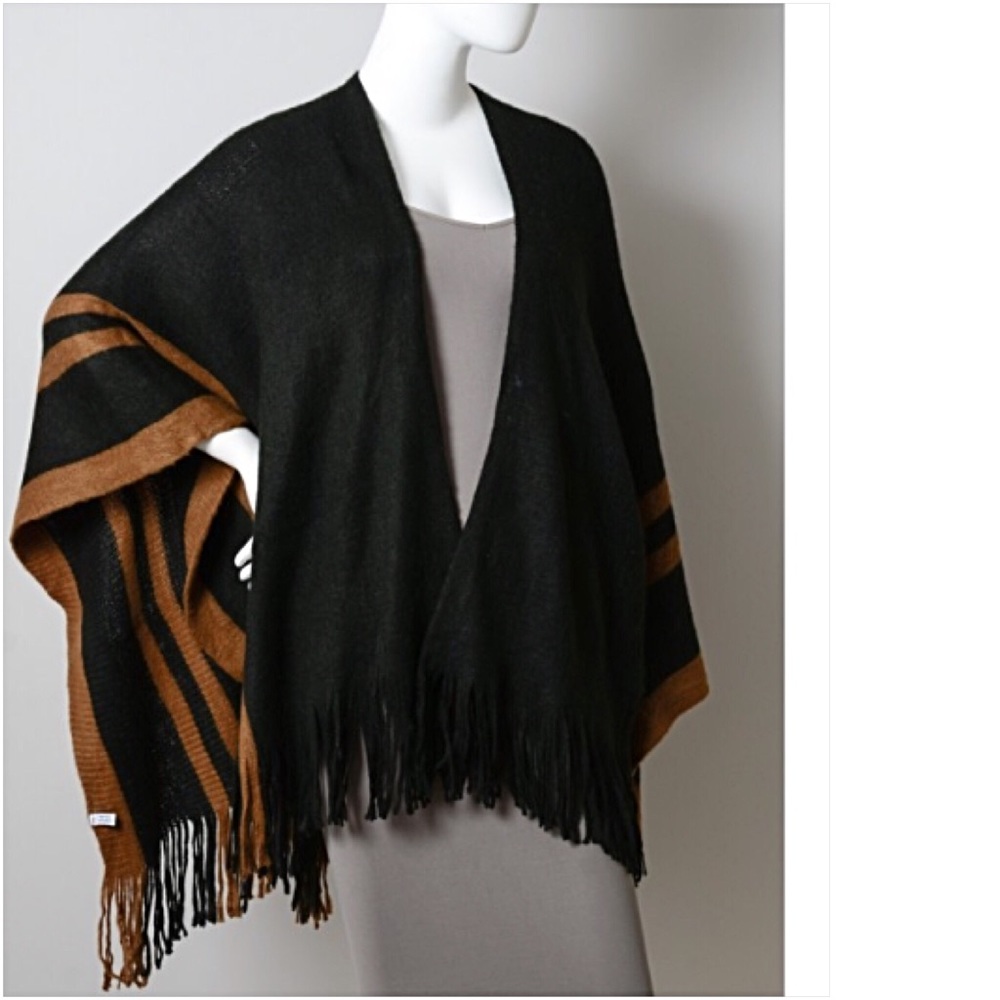 Gorgeous Cozy Kimono Cardi Sweater Ruana Wrap O/S - Picture 4 of 4